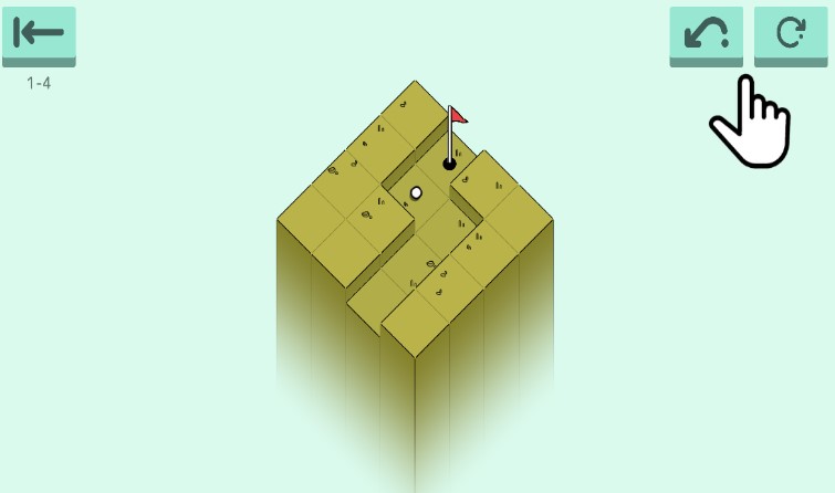 Elevated platform tiles and sand traps in Golf Puzzle level
