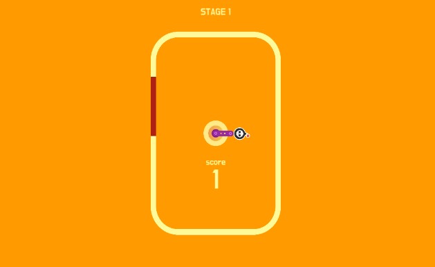 Spin Blast gameplay showing a player spinning and blasting colorful obstacles in a fast-paced