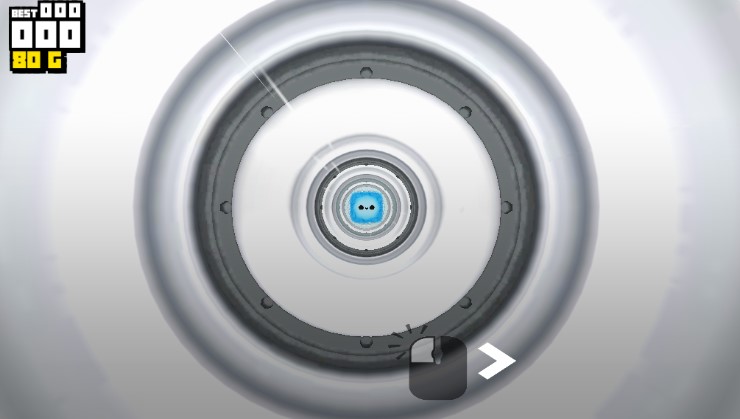 Tube Fall game showing a character falling through a colorful tube filled with obstacles and fast-paced arcade action.